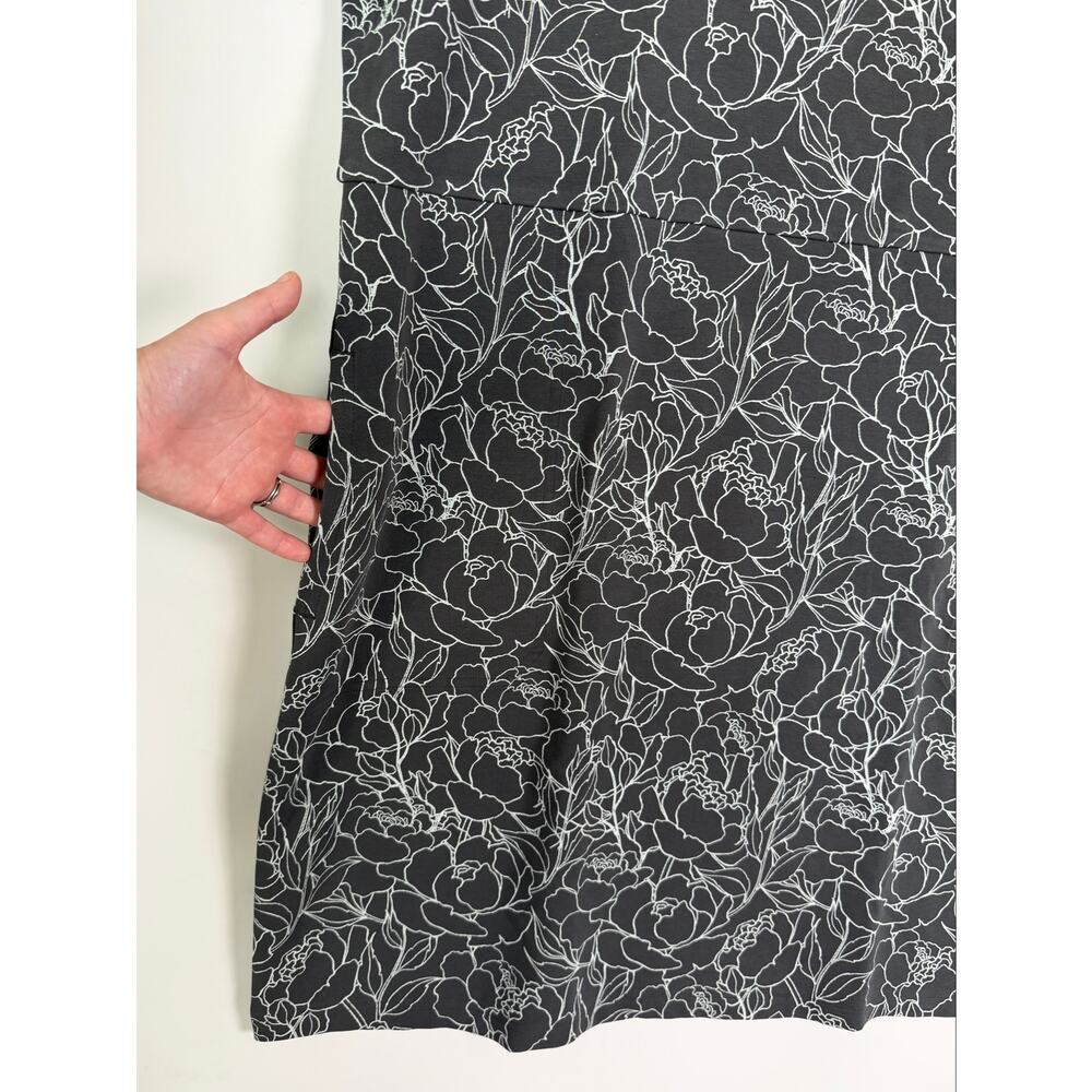 Duluth NoGA Naturale Cotton Short Sleeve Dress Gray Floral XXL Casual UPF 40 NWT - Picture 5 of 9